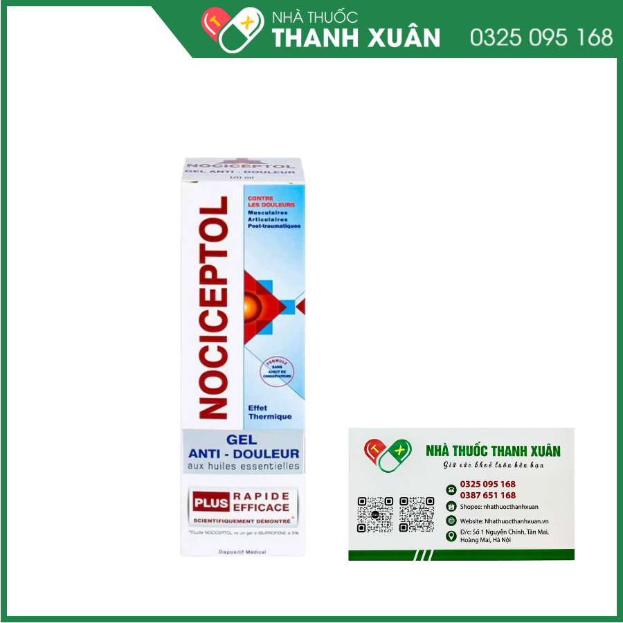 Gel Nociceptol 120ml giảm đau nhức xương khớp, đau cơ, chấn thương